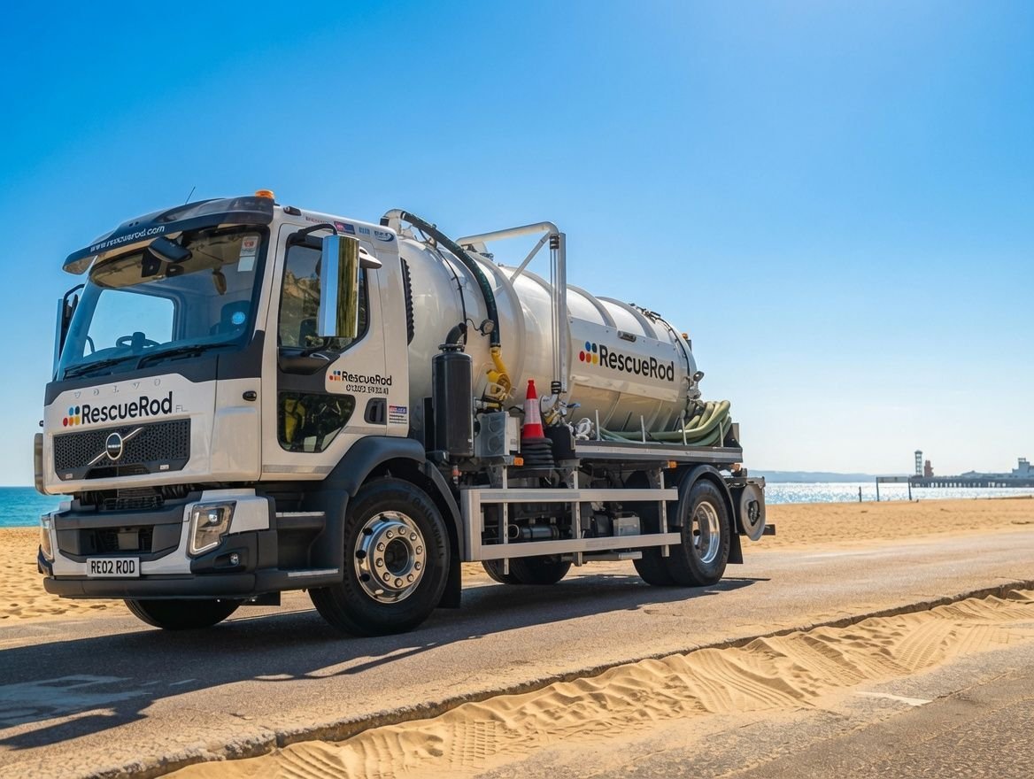RescueRod branded tanker on the seafront